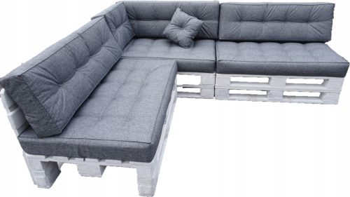  Kissen für drei Paletten, 8er-Set, 120 x 80, grau, GERADE RÜCKENLEHNE