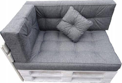  Kissen für EINE PALETTE 4er Set 120 x 80 grau GERADE RÜCKENLEHNE