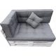  Kissen für EINE PALETTE 4er Set 120 x 80 grau GERADE RÜCKENLEHNE