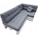  Kissen für zwei Paletten 6er Set 120 x 80 grau GERADE RÜCKENLEHNE