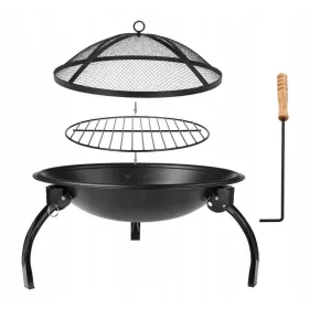  Gartenfeuerstelle mit Deckel und Grillspieß