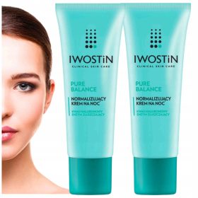   Iwostin Pure Balance Normalisierende Nachtcreme für normale bis Mischhaut, 2er Set 100ml