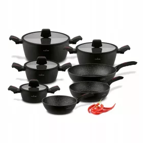   Komplett-Set aus 11 Teilen Starke Pro Piccante Kochgeschirr mit Granitbeschichtung