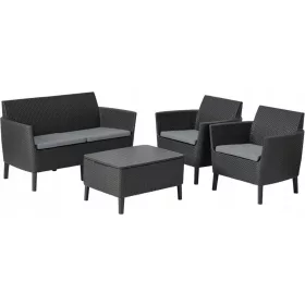  Keter Kunststoff-Gartenmöbel-Set, grau, 4-teilig.