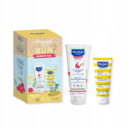 Mustela Sun Sensitive - Hochschutz Sonnenmilch SPF 50+ und Beruhigende Körpermilch für sensible Haut