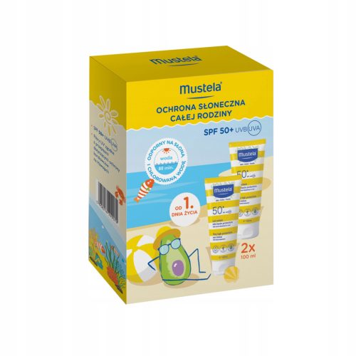 Mustela SUN Familien-Sonnenschutzset SPF50+ für empfindliche Haut, 2x 100ml