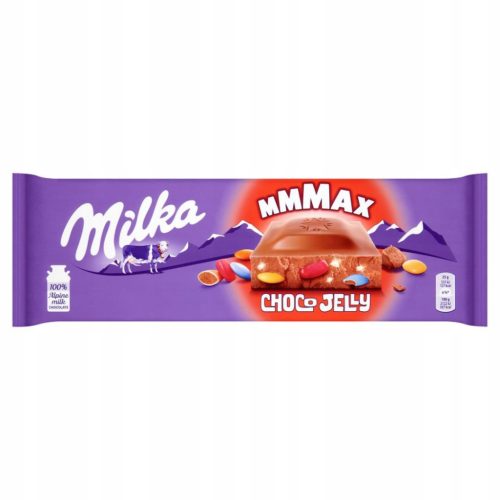 Milka Choco Jelly Milchschokolade mit fruchtigen Geleestücken, 250g