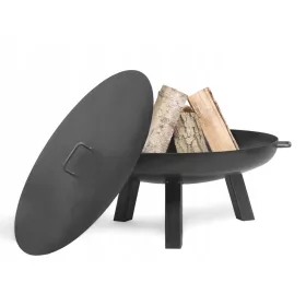  Gartenfeuerstelle Polo 60cm für Lagerfeuer + Abdeckung