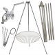  Gartengrill Dreibein 200cm Edelstahl + Rost 70cm + Haspel + INOX Seil