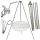  Gartengrill Dreibein 200cm Edelstahl + Rost 80cm + Haspel + INOX Seil