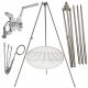  Gartengrill Dreibein 200cm Edelstahl + Rost 80cm + Haspel + INOX Seil