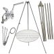  Gartengrill Dreibein 200cm Edelstahl + Rost 90cm + Haspel + INOX Seil