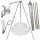  Gartengrill Dreibein 200cm Edelstahl 2 Roste 50 + 90cm Haspelseil