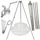  Gartengrill Dreibein 200cm Edelstahl 2 Roste 50 + 90cm Haspelseil