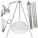  Gartengrill Dreibein 200cm Edelstahl 2 Roste 50 und 80cm Haspel Seil