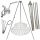  Gartengrill Dreibein 200cm Edelstahl 2 Roste 50 und 70cm Haspel Seil