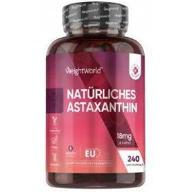   Astaxanthin 18 mg aus Mikroalgen, 240 Kapseln - Natürliches Nahrungsergänzungsmittel