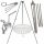  Gartengrill Dreibein 225cm Edelstahl + Rost 70cm Haspel Seil SET