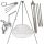  Gartengrill Dreibein 225cm Edelstahl 2 Roste 50 und 80cm Haspel Seil