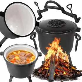  Jagdkessel aus Gusseisen 8L Topf Lagerfeuergrill