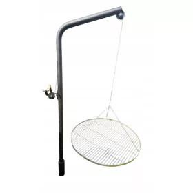    Gartengrill auf einer Stange, Edelstahlrost, Durchmesser 80, lange Stange