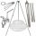  Gartengrill Dreibein 225cm Edelstahl 2 Roste 50 und 90cm Haspel Seil