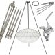  Gartengrill Dreibein 250cm Edelstahl + Rost 80cm + Haspel + INOX Seil