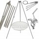  Gartengrill Dreibein 250cm Edelstahl + Rost 90cm + Haspel + INOX Seil