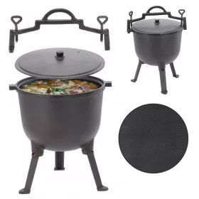    Jagdkessel aus Gusseisen 8L 27,5 x 21cm Grill Ungarischer Topf für das Lagerfeuer