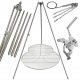  Gartengrill Dreibein 250cm Edelstahl 2 Roste 50 und 90cm Haspel Seil