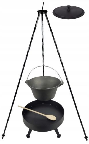  Gusseisenkessel 8 L mit Gusseisendeckel KAMIN 40 cm Dreibein 120