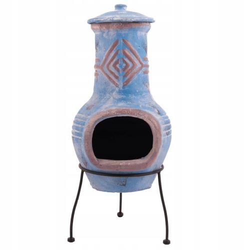  RedFire Colima Kamin, Ton, Meeresblau/Rot, 86031