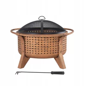    Gartenkamin Grill Lagerfeuer 76cm Stahl groß Quadrate klassisch