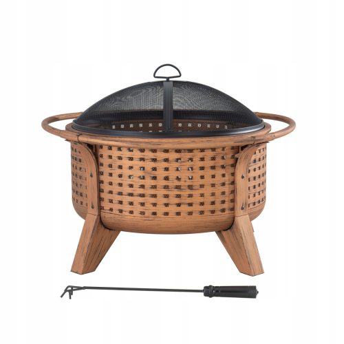  Gartenkamin Grill Lagerfeuer 76cm Stahl groß Quadrate klassisch