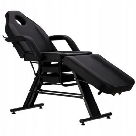 Kosmetikstuhl mit Tabletts, schwarz, Spa-Liege, Tattoo-Liege