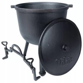    Gusseiserner Kessel, Ungarischer Jagdtopf, Braten, Lagerfeuer, 10L