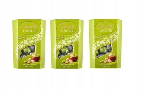 3x Lindor Pistazien Cornet 200g - Zartschmelzende Milchschokolade