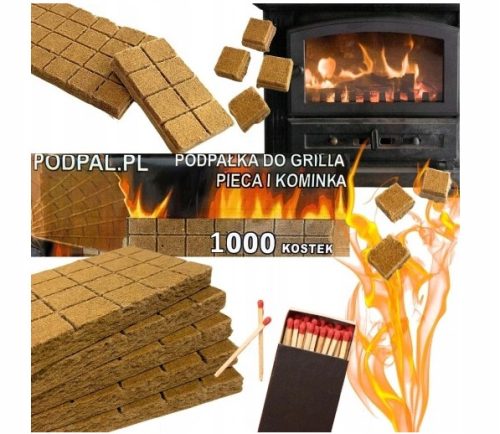  ANZÜNDERHOLZ ANZÜNDER GROSS FÜR GRILL, HERD, KAMIN 1000 Stück Würfel 2,5kg GRATIS