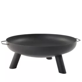   Feuerstelle aus Stahl für den Garten, schwarz lackiert, verschraubt, Korfu, 98 cm
