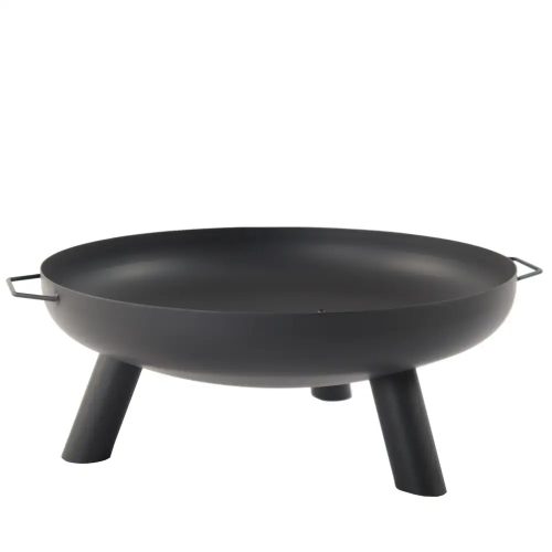  Feuerstelle aus Stahl für den Garten, schwarz lackiert, verschraubt, Korfu, 98 cm