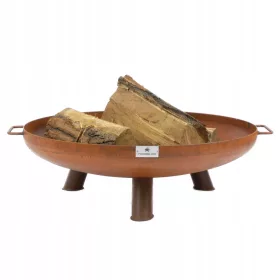  Kamin Corten Tiefe Beine + Griffe 70 cm