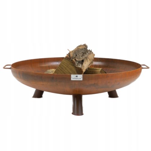  Kamin Corten Tiefe Beine + Griffe 80 cm