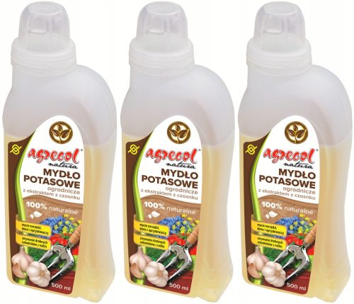 Agrecol Knoblauch-Potasseife für Gartenarbeit, 500ml, 3 Stück