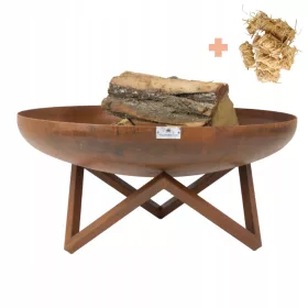    Gartenfeuerstelle Tiefe Feuerschale 80 cm Corten Tiefstahl 3 mm