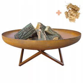  Corten Deep 120 cm Gartenfeuerstelle + GRATIS