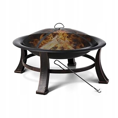  XXL Garten Feuerstelle Gartengrill Metall + Schürhaken