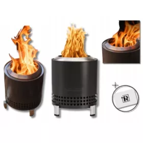    Feuerstelle mit Edelstahlständer für Camping, tragbar + GRATIS