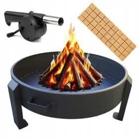    Gartenfeuerstelle, 70 cm, mit Griffen, großer, stabiler Lagerfeuergrill