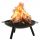  Kamin aus pulverbeschichtetem Stahl, schwarz, 70 x 59 x 28 cm