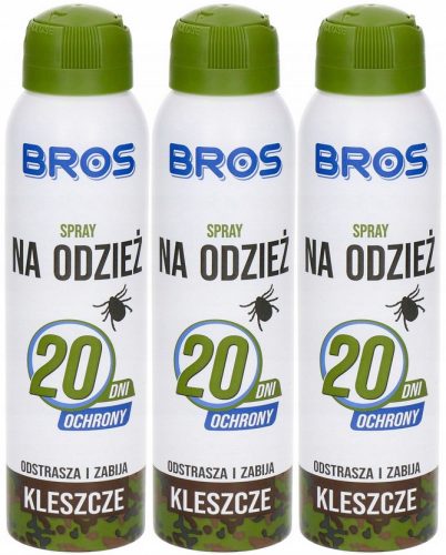 BROS Zeckenschutz Spray für Kleidung und Schuhe, 90ml, 3er Pack